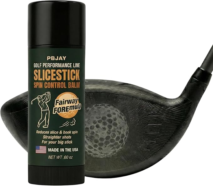 PBJay Slicestick Golf Club Balm Anti Slice and Anti Hook Formula Reduces Side Spin for Straighter Drives and Better Accuracy Clean Easy Application for Drivers Woods and Hybrids