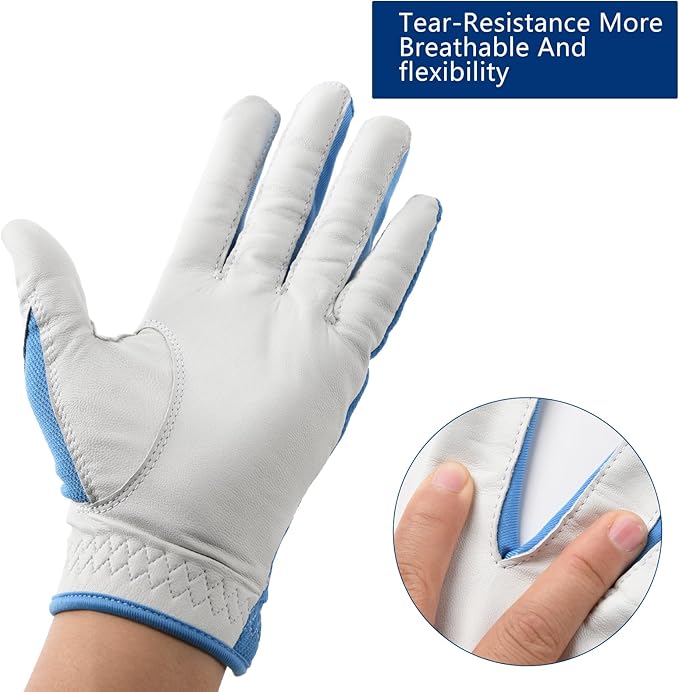 Men's and Women's Single Pack Left - Handed Breathable Golf Gloves Crafted from All - Premium Soft Cabretta Leather for Enhanced Grip and Durability