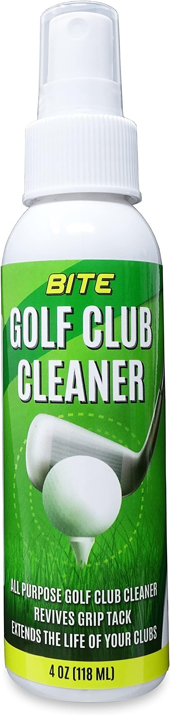 Bite Golf Club Grip Cleaner Spray | Keeps Clubs, Irons, and Drivers Clean | Use With Cloth, Brush, or Bottle Brush Refill | Restore Grip Tack
