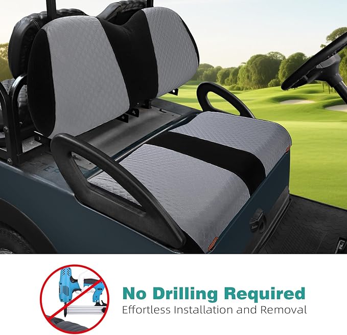 Roykaw Cool Golf Cart Seat Cover, Precedent Seat Covers with Breathable Material, Only Compatible with Club Car Precedent Front Seat, Double-Layer Fabric for Non-Slip and Textured