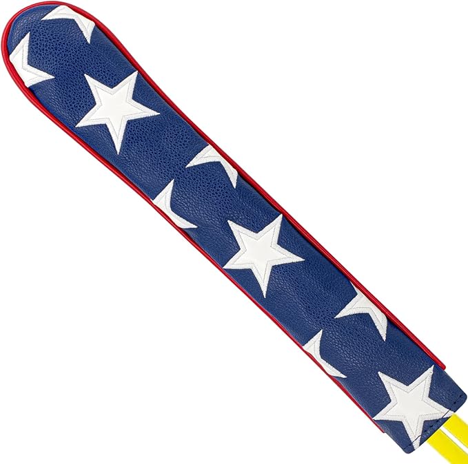 Golf Alignment Stick Cover Premium Leather Perfect Cover for Alignment Sticks Classic USA Design Alignment Sticks Holder Golf Club Protector Holds 2 Sticks.