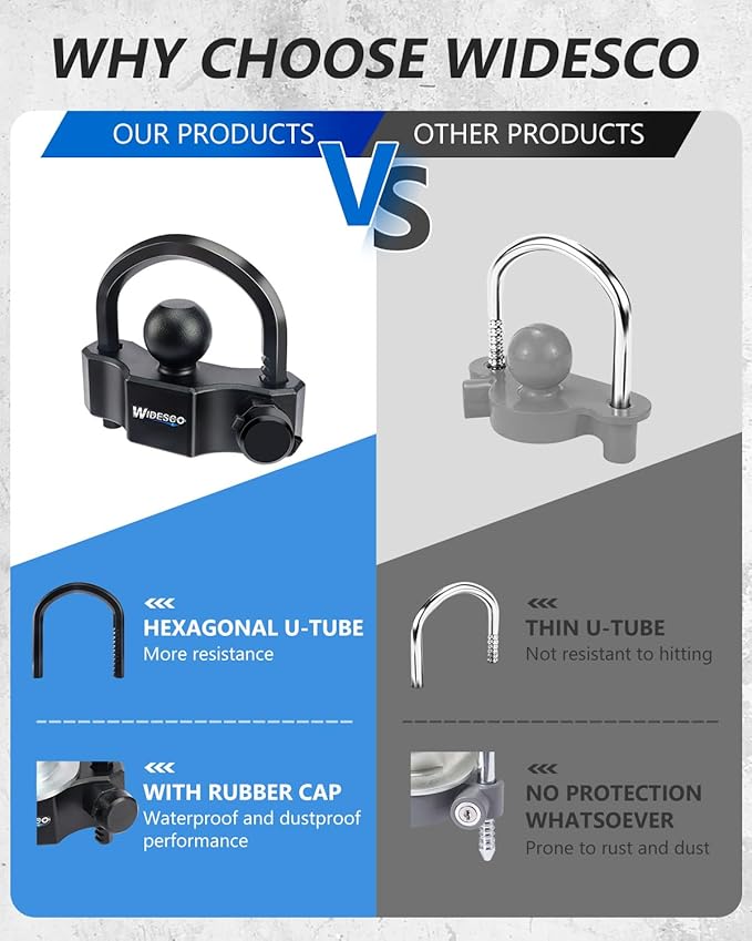 Trailer Lock Universal Trailer Hitch Locks, Adjustable Heavy-Duty Trailer Coupler Ball Lock Fit 1-7/8 Inch, 2 Inch, 2-5/16 Inch Couplers with 2 Keys Alike, Black