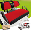 10L0L Golf Cart Seat Covers Kit - Universal Fit for EZGO TXT/RXV Front Seats | Breathable Mesh Fabric | Easy Installation | Red & Black (No Staples Required)