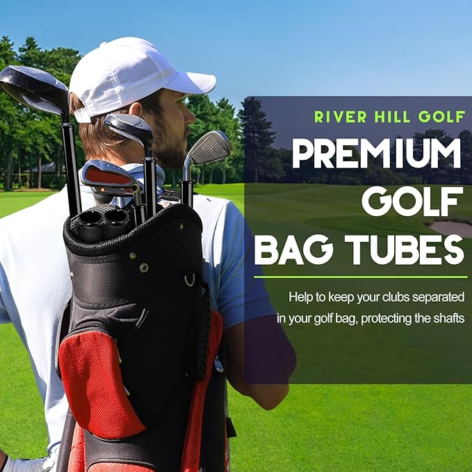 14 Pcs Golf Bag Tubes, Golf Club Tubes for Golf Bag w/Velcro Tape, 1.24"&1.34" Diameter, 34.3" Length Dividers Inserts Holder Accessories for Men Women