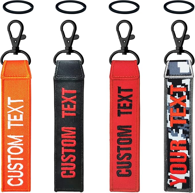 Custom Luggage Tags, Custom Personalized Luggage tag Name, Embroidery Key Ring Accessories for Car, Luggage, Crate,Gear