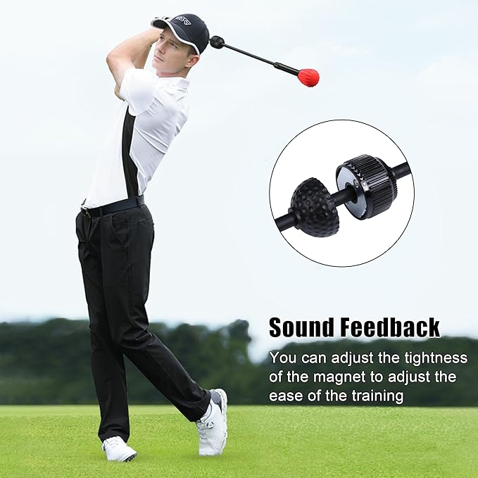 PGM Golf Swing Trainer Aid - Golf Swing Training Aid Golf Practice Warm-Up Stick for Strength Flexibility and Tempo Training -Suit for Practice Chipping Hitting Golf Accessories