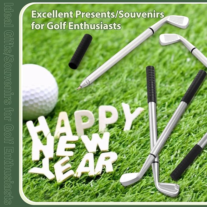 Lnrueg 50 Pcs Golf Ballpoint Pens, Bulk Mini Golf Club Ballpoint Pens 1.0 mm, Decorative Golf Pens for School, Office, Souvenirs, Golfing Club Props, Funny Sports Writing Pens. Black Ink