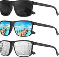 KALIYADI Polarized Sunglasses for Men and Women, Mens Sun Glasses with UV Protection for Driving Fishing Golf (3 Packs)