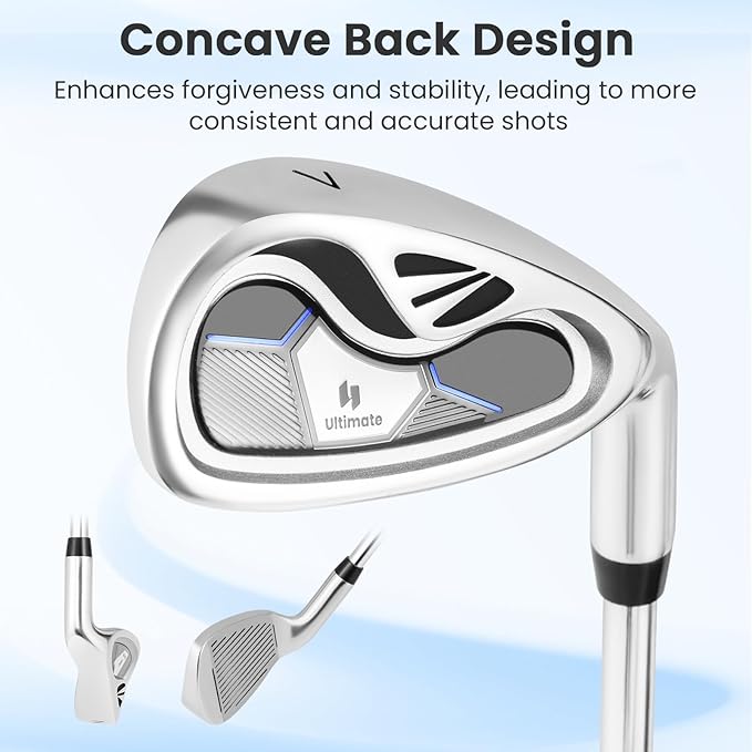 Tangkula #7 Iron Single Golf Club for Men, Individual Golf Iron with Steel Shaft and Head Cover for Right Handed Golfers, Training Golf Iron for Beginners, 37 Inch