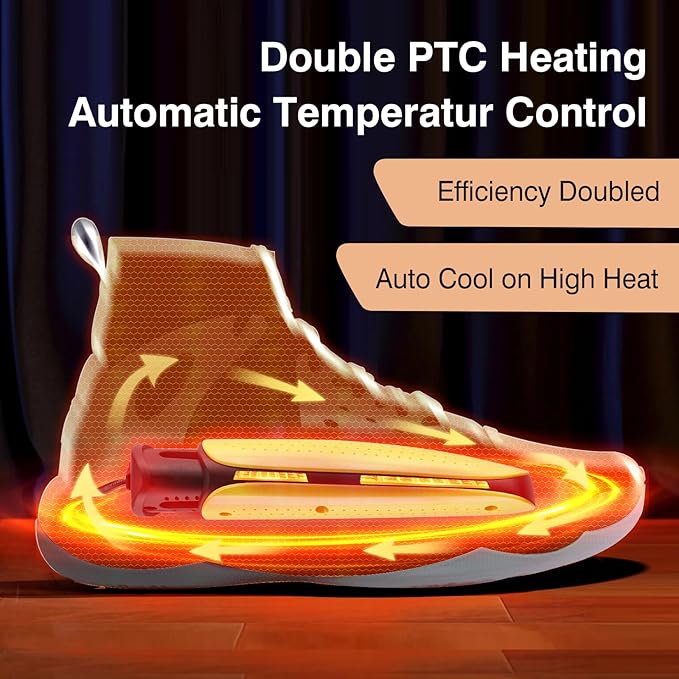 Boot Dryer Shoe Dryer, Portable Footwear Dryers Machine with Auto Temperature Control for Rainy Seasons Winter Travel, Extendable Boot Warmer Fireproof Drying for Shoes, Gloves, Socks