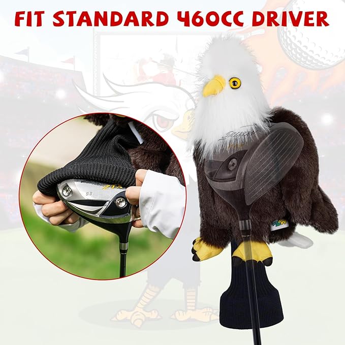 Funny Golf Driver Head Gover, Animal Golf Club Cover Ultra Premium Plush Tour Quality Driver Headcover for Men Women