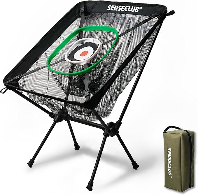 Foldable Chipping Net with Mat & Balls, Heavy-Duty Practice Golf Net Chipping Target, Backyard Golf Game & Gifts