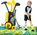 Toddler Golf Set with Cart, 4 Upgraded Handle Clubs, 47.2" Putting Mat, 8 Balls, Training Accessories for 3 4 5+ Years Old Boys Girls