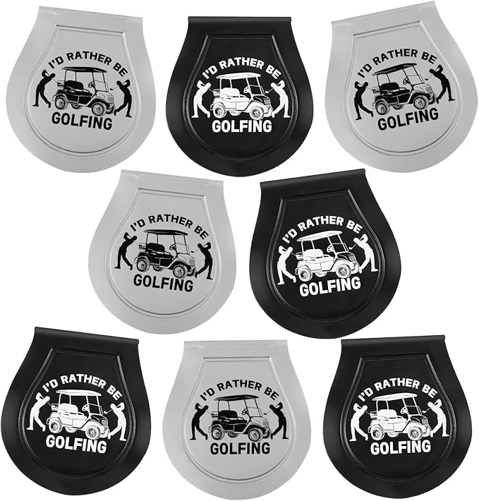 8 Count Golf Ball Towel Portable Cleaner Pocket Washer Pouch Golfing Accessories, Silver and Black, 4.1x3.7 Inch