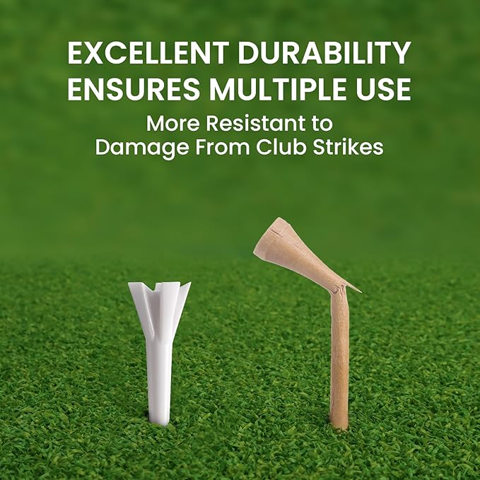 Golf Tees Plastic 1 1/2 inch Value 300 600 Pack, Upgrade More Unbreakable Bulk Stable Reduce Friction Side Spin Tee for Men Women Ladies
