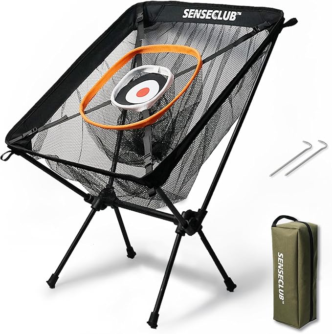 Foldable Chipping Net with Mat & Balls, Indoor Golf Practice Chipping Target, Backyard Golf Game & Gifts