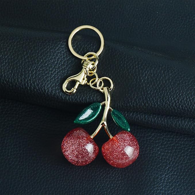 Fruit Bag Charm Purse Charms Keychain Strawberry Cherry Accessories Keychain For Women Birthday Valentine Day Gifts