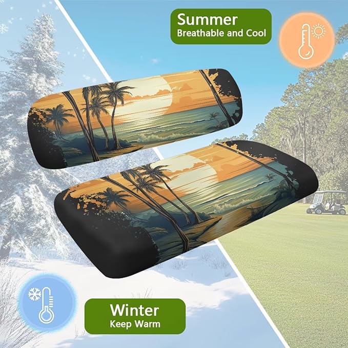 Fashion Print Golf Cart Seat Covers 2 Passenger Golf Cart Backrest Cover Golf Cart Seat Towel Gift for Friends