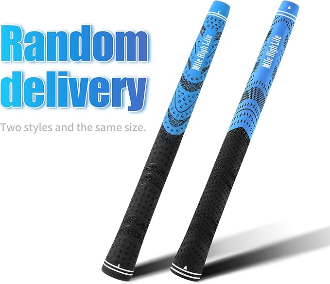 Mile High Life Golf Grips 13 Pack / 3 Pack - All-Weather Soft Rubber Golf Club Grips - High Shock Absorption, Enhanced Traction - Standard, Midsize & Jumbo Size (Core 0.58"-0.61")