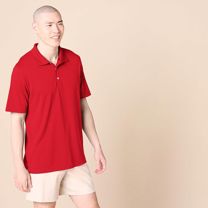 Amazon Essentials Mens Golf Polo Shirt, Moisture-Wicking Quick Dry, Short Sleeve