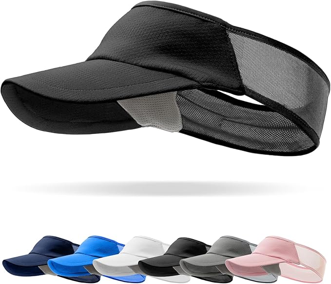 Sport Sun-Visor Hat Men Women Summer UV Protection, Lightweight Cooling Golf Running Tennis Sweat-Band Cap