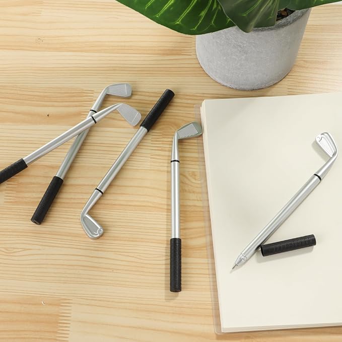 Lnrueg 50 Pcs Golf Ballpoint Pens, Bulk Mini Golf Club Ballpoint Pens 1.0 mm, Decorative Golf Pens for School, Office, Souvenirs, Golfing Club Props, Funny Sports Writing Pens. Black Ink