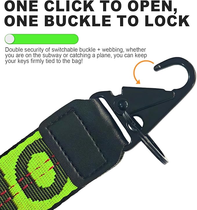 Fashionable Car keychain, Fabric Wrist Strap With Key Ring, Can Be Used To Hang Car key chain, Wallets, Jeans Decorations, Key Chain Accessories(Green)