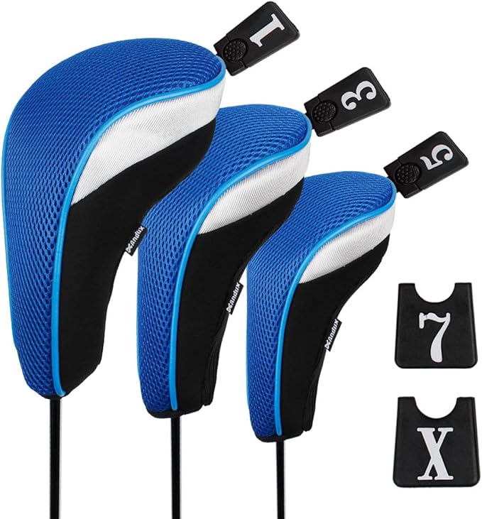 Andux 6pcs/Set Golf Club Head Covers Woods Driver Fairway Hybrid Set (3 Hybrids + 3 Woods)