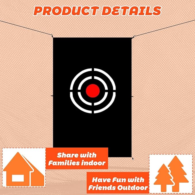 Golf Target Cloth - 5x3FT Durable Net Target with Hitting Range for Accuracy Practice - Portable for Home & Backyard Golf Training Players