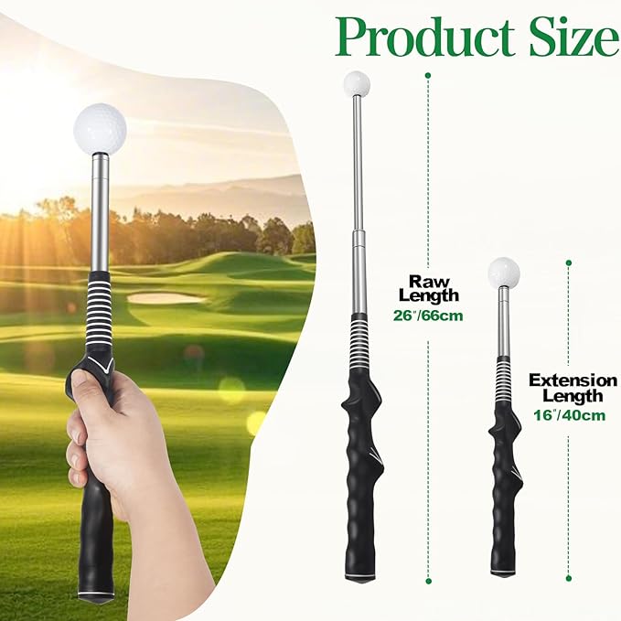 Lineslife Golf Grip Swing Training Aid, Retractable Golf Swing Training Aid for Right Handed Golfers,Golf Grip Trainer Attachment for Indoor Practice, Golf Accessories
