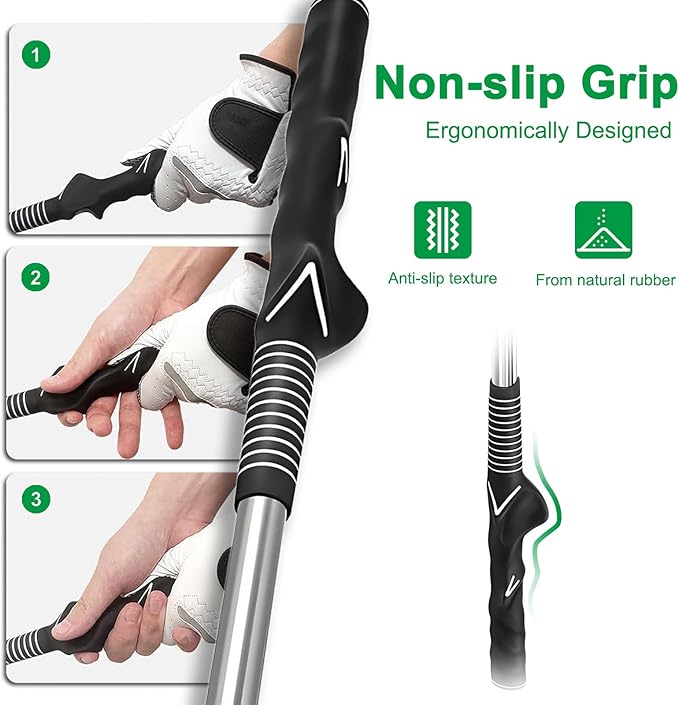 Retractable Golf Swing Trainer - Pro Handed Click Stick Golf Grip Trainer | Golf Grip Swing Training Aid Ideal for Beginners