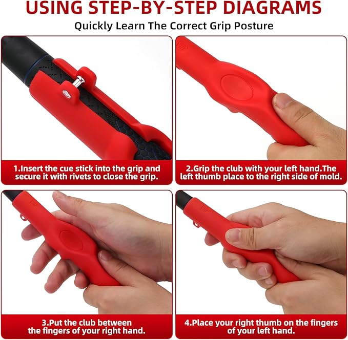 Golf Grip Trainer, Golf Grip Training Aid for Correct Hand Positioning, Removable Swing Grip for right Golfers