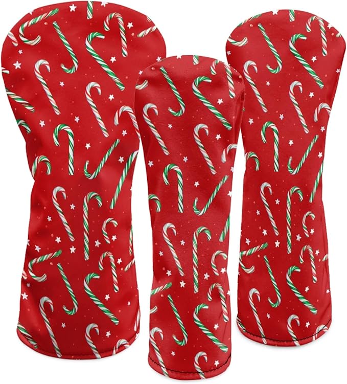 Golf Club Head Covers for Club Protective, Waterproof PU Leather Driver Fairway Wood Hybrid Head Cover