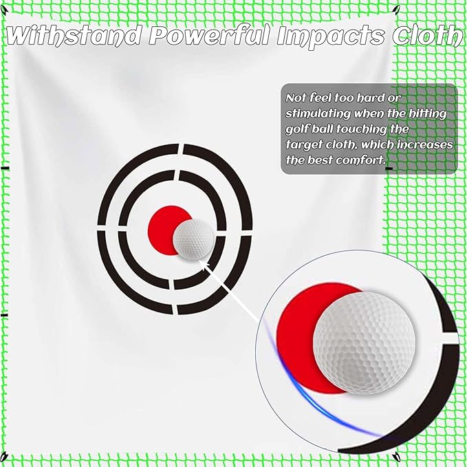 Gagalileo Golf Target Cloth: Protective Net Portable Easy Setup with Ropes Indoor Outdoor Practice All Golfers Training Accuracy for Backyard Garage