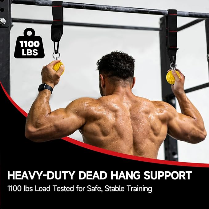 FitBeast Pull Up Ball Grips & Finger Straps Set – Grip Balls for Dead Hangs, Pull Ups, Climbing & Home Gym Training