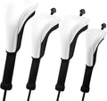 Golf Head Covers, 4pcs Golf Club Covers for Driver Fairway and Hybrid, Nylon Golf Club Head Covers for Men Women with Interchangeable Tags