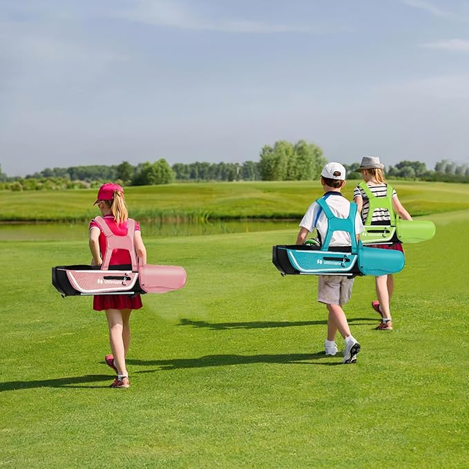 Goplus Junior Complete Golf Club Set for Kids, Right Hand Golf Clubs with Stand Bag, Rain Hood, Golf Practice Set for Ages 5-7,8-10,11-13 Boys Girls