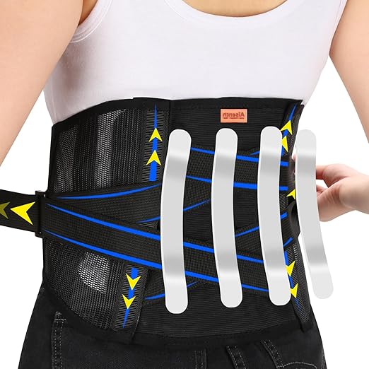 New Lower Back Brace for Men and Women, Lumbar Support with Adjustable Straps, Breathable & Heavy Duty, IV-Shaped Support for Sciatica Pain Relief, Posture Corrector for Rehabilitation, Work, Sports