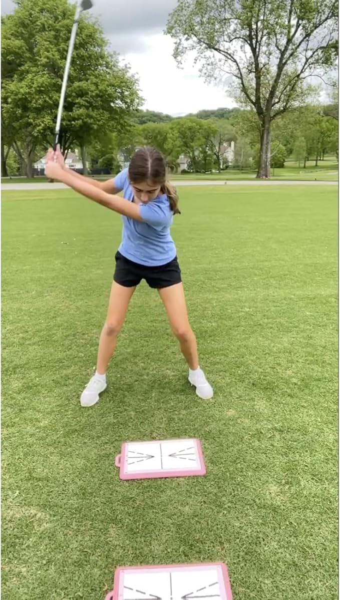 Birdie Bath Birdie Golf: Premium Swing Training Mat - Blush Pink Edition - Get Instant Feedback & Improve Swing Consistency Indoors & Outdoors, Portable 19.25x12.3 Mat