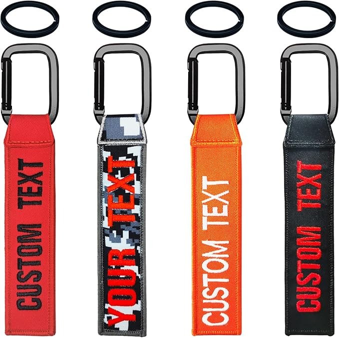 Custom Luggage Tags, Custom Personalized Luggage tag Name, Embroidery Key Ring Accessories for Car, Luggage, Crate,Gear