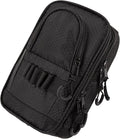 Golf Ball Bag Valuables Pouch,Golf Tee Bag Pouch Accessories with Detachable Carabiner Large Capacity Multiple Compartments can Store 12-15 Balls,Tees,Gloves,Mobile Phone and Keys,Black