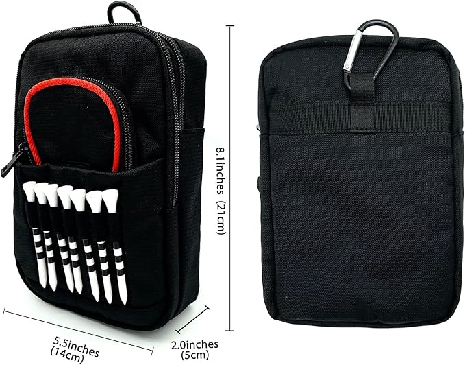 Golf Ball Pouch, Tee Organizer Bag Accessory Clip, Holder with Sturdy Storage Feature, Pouch with Course Practice Function, Play Supply, Durable Organizer Choice for Women Men Golf Club Accessories