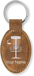LaserGram Oval Keychain, Disc Golf, Personalized Engraving Included