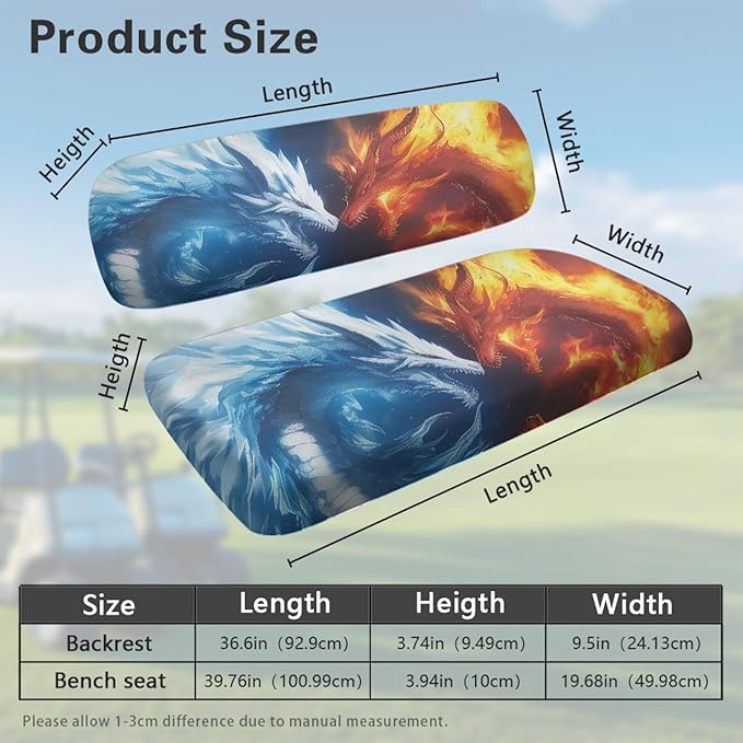 Fashion Print Golf Cart Seat Covers 2 Passenger Golf Cart Backrest Cover Golf Cart Seat Towel Gift for Friends
