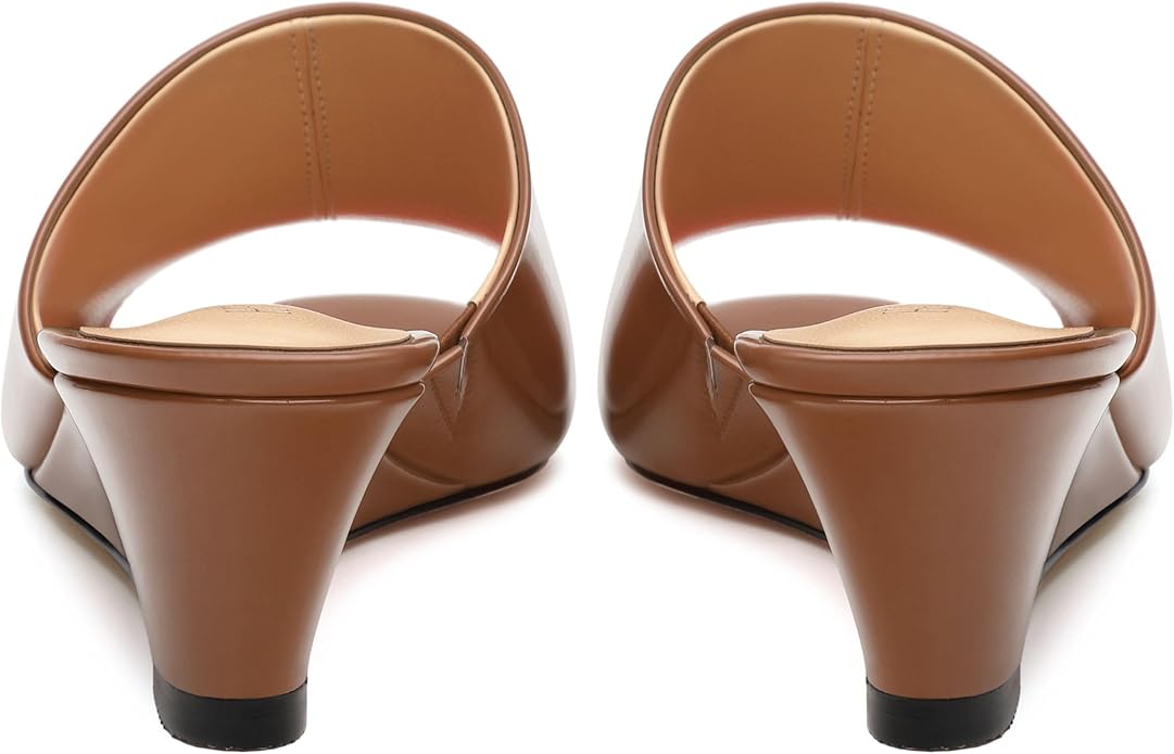 Wedge Sandals for Women Open Toe Wedge Heels Womens Matte High Heel Sandal Round Toe Heeled Wedge Sandals Slip on Casual shoes 2 inch