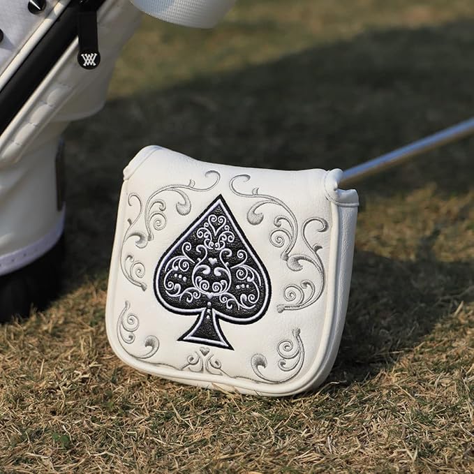 Golf Mallet Putter Cover, Golf Club Cover with Strong Magnetic Closure, PU Leather Waterproof Golf Putter Cover Golf Accessories