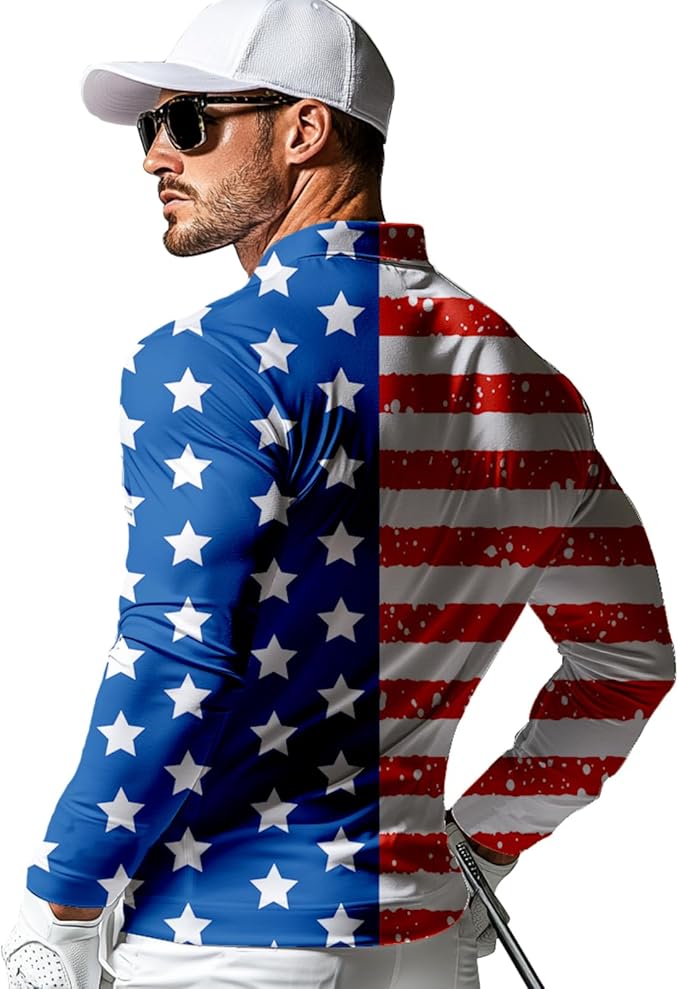 Men's Long Sleeve Golf Shirt Quick Dry 3 Button Work Fishing Outdoor Casual Collar Shirt