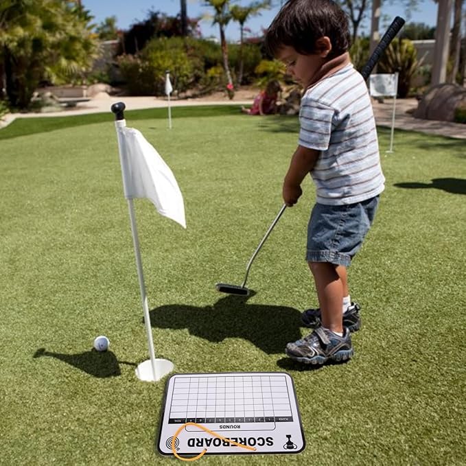 POPETPOP Golf Scorecard Board Erasable: Golf Writing Scoreboard with 1 Pen - Hanging Dry Erase Boards for Men, Women Golfers, 9.83 x 6.68 Inches