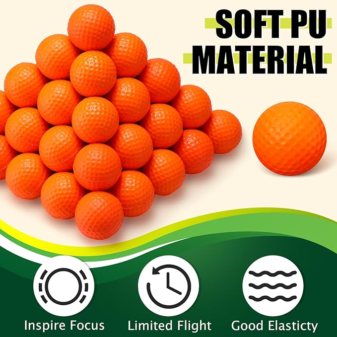 200 Pcs Foam Golf Practice Balls Bulk Realistic Feel Limited Flight Training Balls Soft for Outdoor Swing Indoor Backyard Training