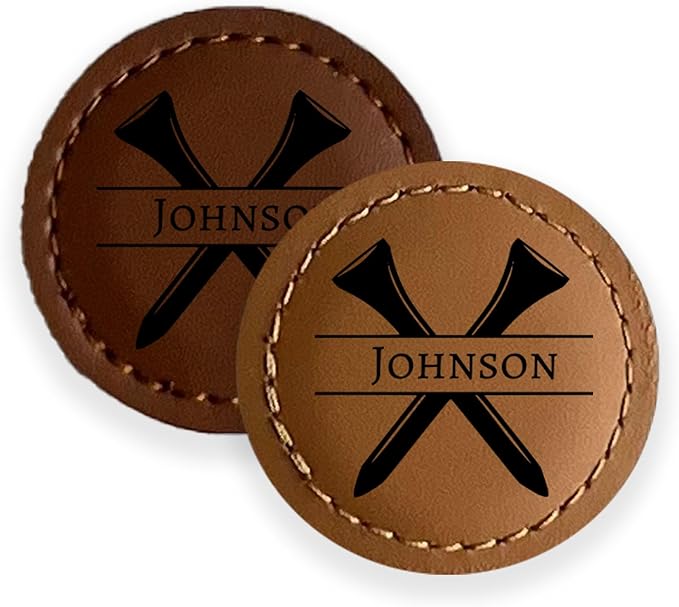 Premium Custom Golf Wedding Gift | Laser Engraved Magnetic Vegan Leather Golf Ball Marker | Golfers Mother's Day | Small USA Business | Golf Marker for Events Tournaments